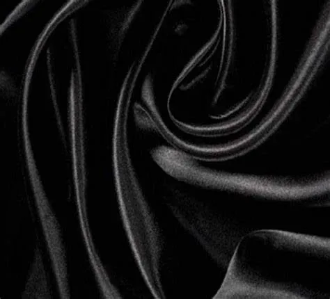 100% Charmeuse Silk Satin fabric  24.26 momme black color 44" wide[16663]