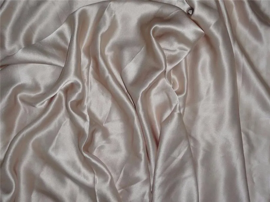 100% PURE SILK SATIN FABRIC 100 GRAMS BEIGE COLOR 44&quot; wide