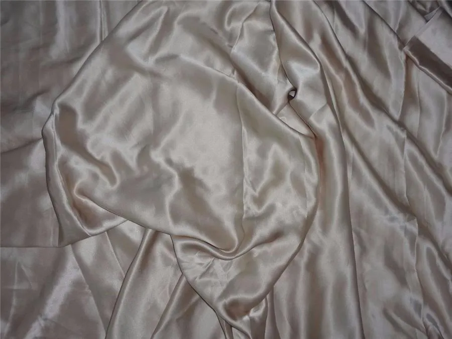 100% PURE SILK SATIN FABRIC 100 GRAMS BEIGE COLOR 44&quot; wide