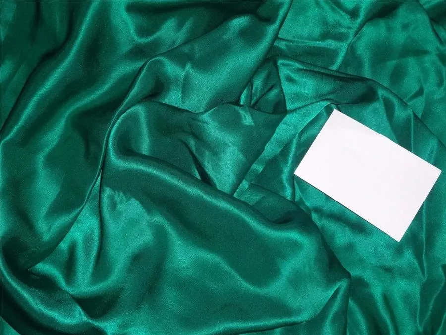 100% PURE SILK SATIN FABRIC 120 GRAMS GREEN COLOR 44&quot; wide