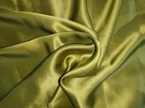 100% PURE SILK SATIN FABRIC 130 grams OLIVE COLOR 44&quot; wide[34.70  MOMME] [6663]