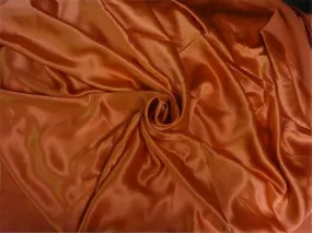 100% PURE SILK SATIN FABRIC 160 GRAMS BRIGHT ORANGE colour 54" wide B2#50[3]