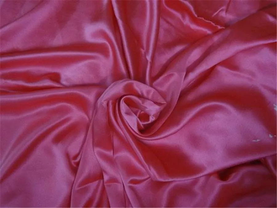 100% PURE SILK SATIN FABRIC BUBBLE GUM PINK  COLOR 120 GRAMS