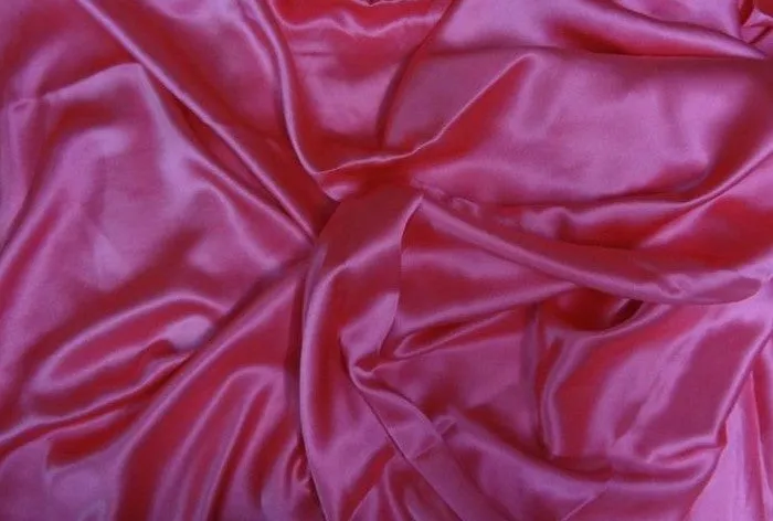 100% PURE SILK SATIN FABRIC BUBBLE GUM PINK  COLOR 120 GRAMS