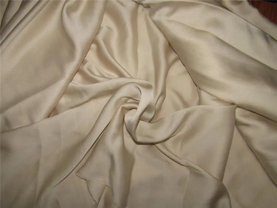 100% Silk LYCRA Satin fabric 80 gms 44&quot;WIDE - light beige