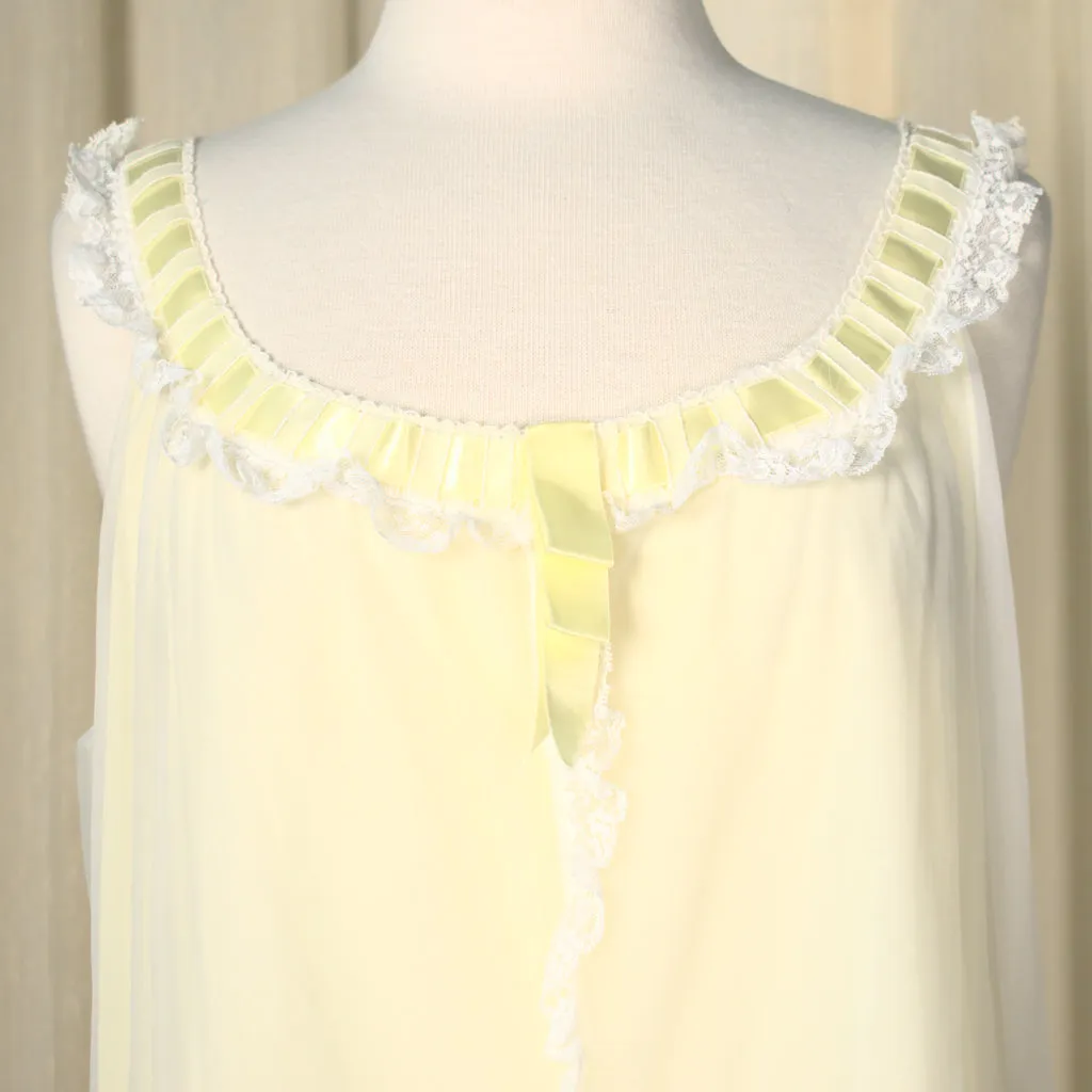 1960s Lace & Ribbon Night Gown