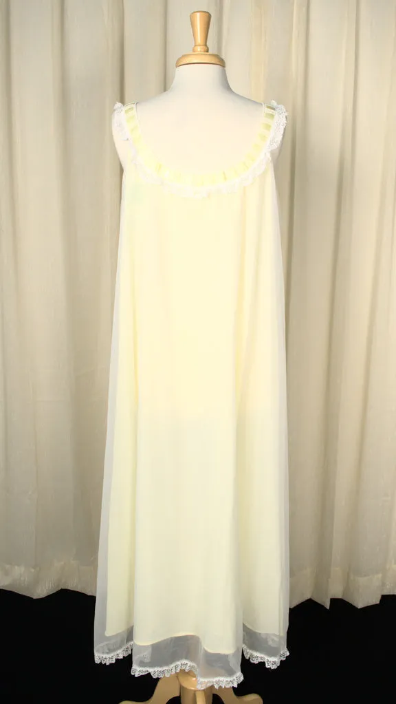 1960s Lace & Ribbon Night Gown