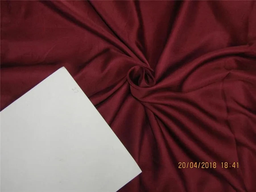 33 momme silk reversible satin fabric maroon /medium ivory 44&quot; wide