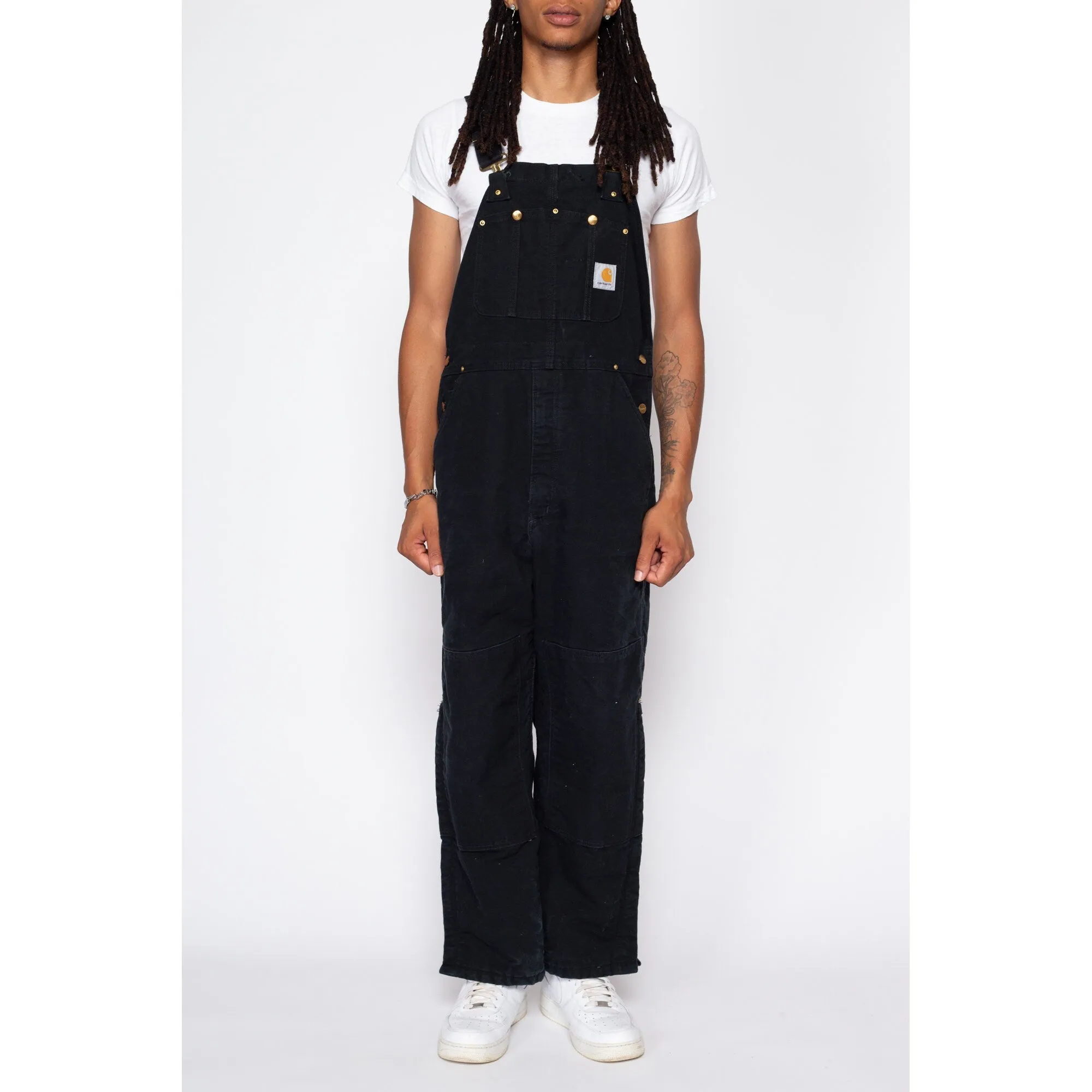 38x30 90s Carhartt Made In USA Black Insulated Overalls