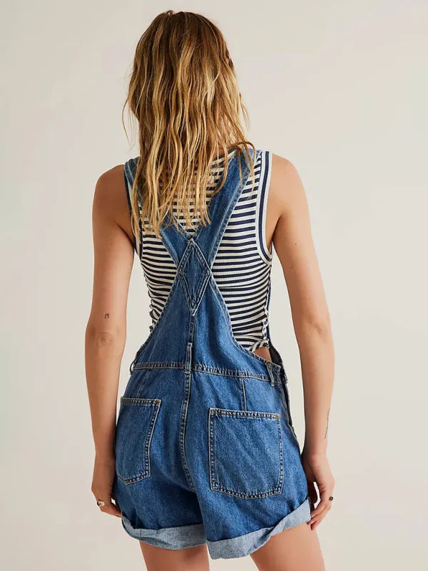 Abby's Loose Multi-pocket Overalls Jeans