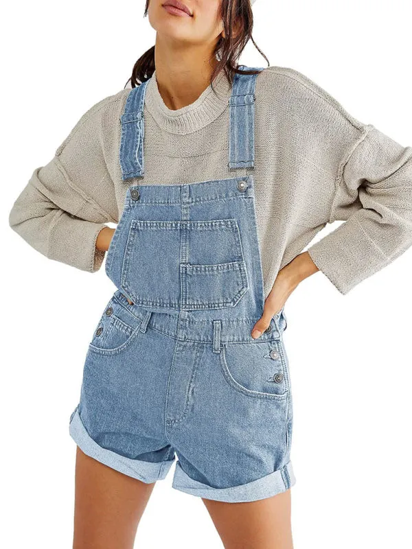 Abby's Loose Multi-pocket Overalls Jeans