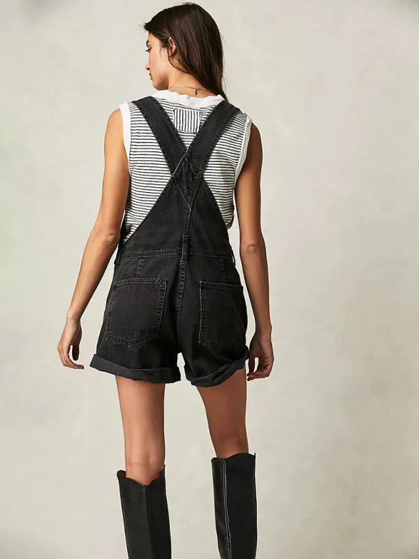 Abby's Loose Multi-pocket Overalls Jeans