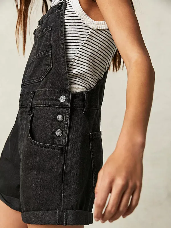 Abby's Loose Multi-pocket Overalls Jeans