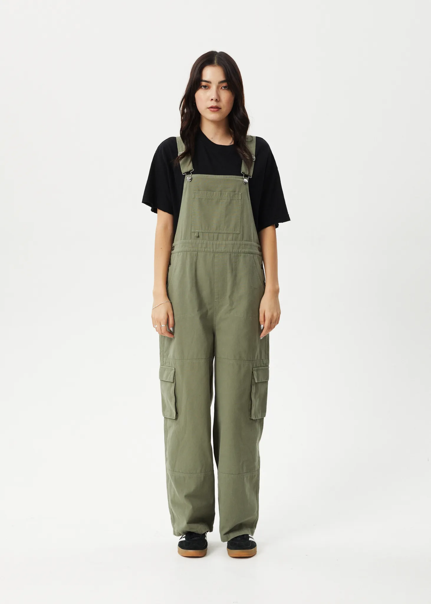 AFENDS Womens Fraser - Utility Overalls - Olive