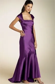 Aubergine colour silk satin width ~44&quot;