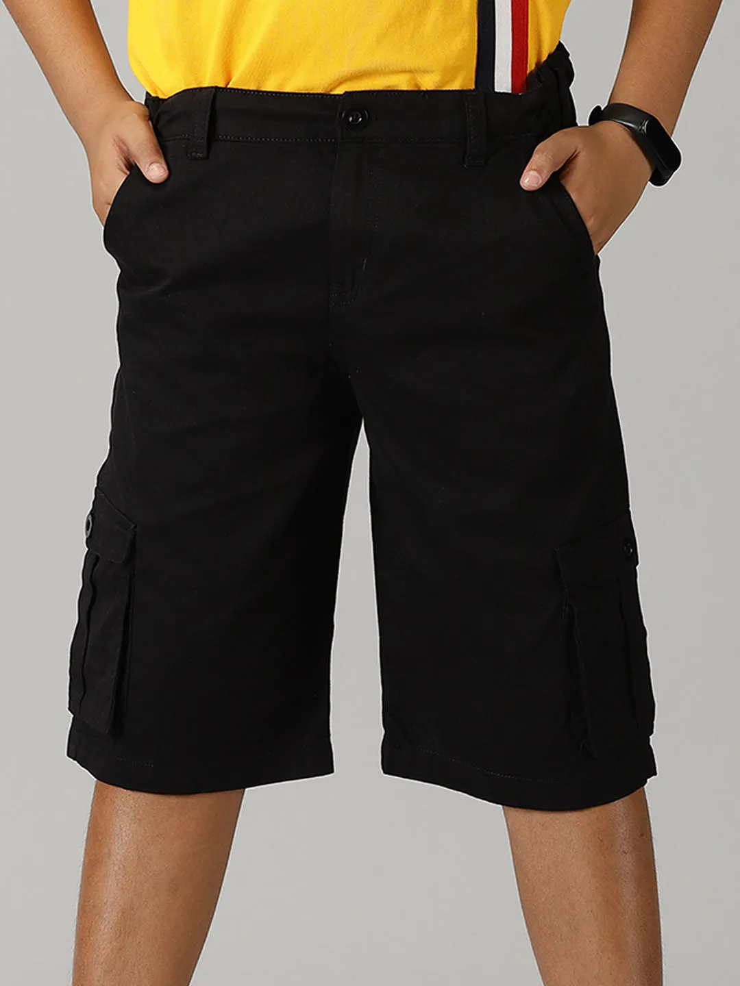 Boys Cotton Twill  Knee Length Cargo Short