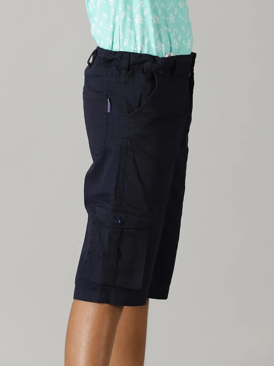 Boys Cotton Twill  Knee Length Cargo Short