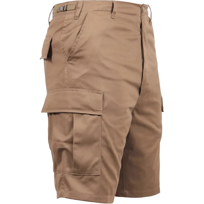 Coyote Brown - Military Cargo BDU Shorts - Polyester Cotton Twill