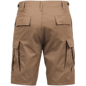 Coyote Brown - Military Cargo BDU Shorts - Polyester Cotton Twill