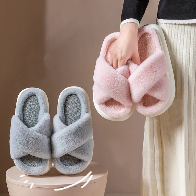 CozyTwist: Criss Cross Cloud Slippers