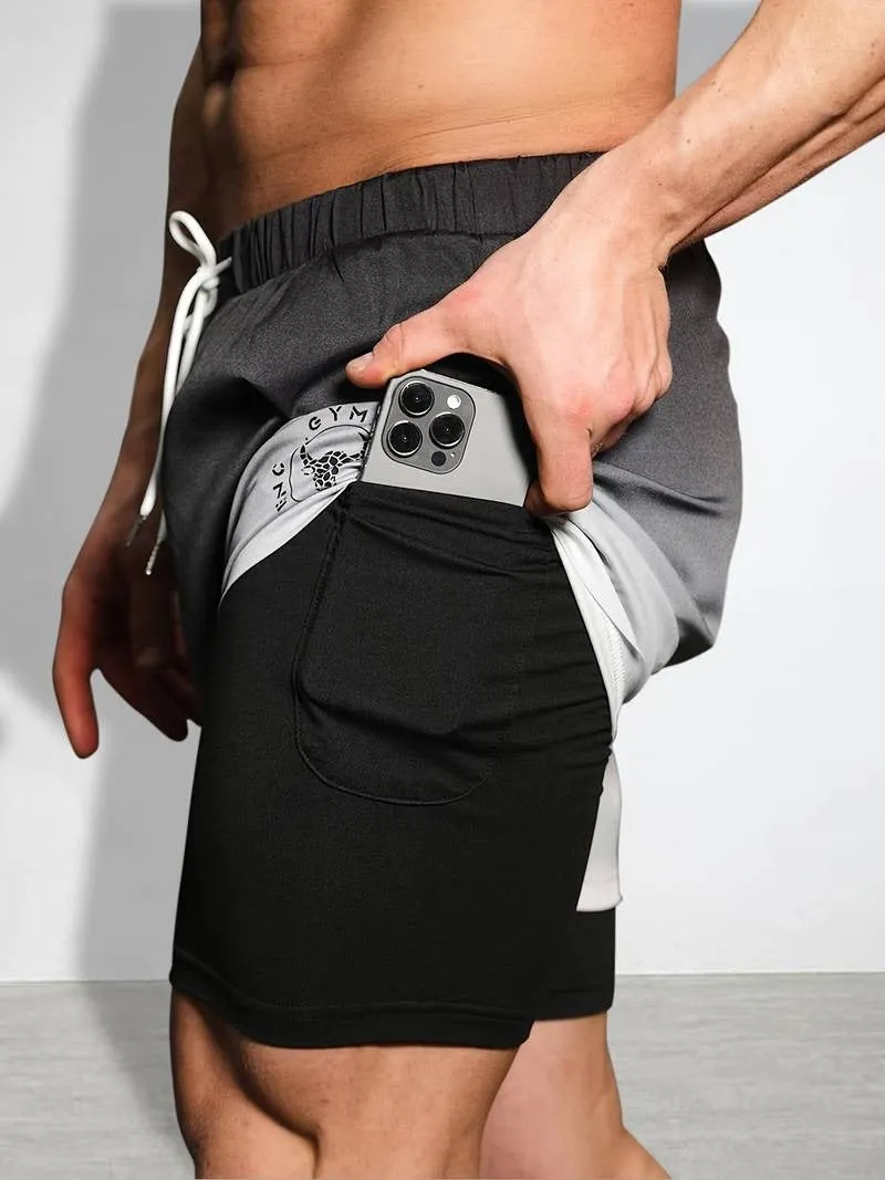 Double Layer Shorts Stretching Sports Summer Gym Workout 2 in 1 Stretchable Short |  SX230521