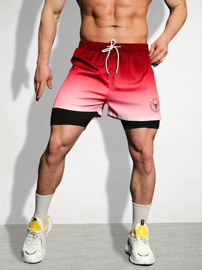 Double Layer Shorts Stretching Sports Summer Gym Workout 2 in 1 Stretchable Short |  SX230521