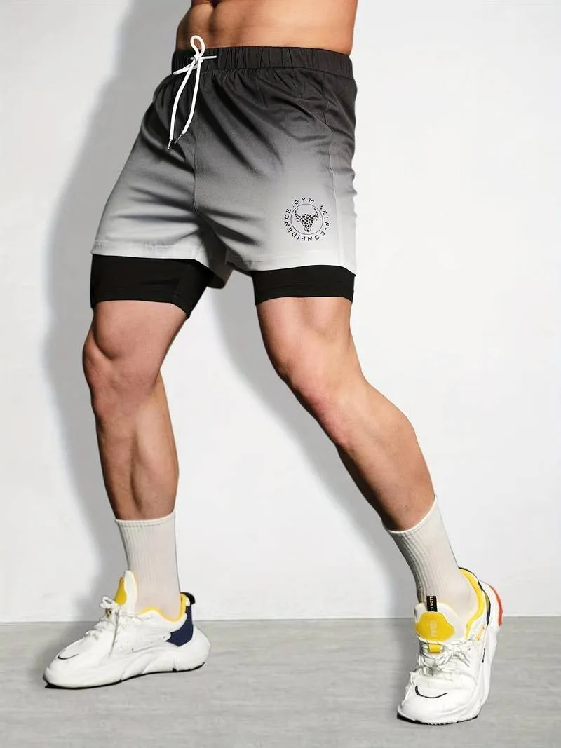 Double Layer Shorts Stretching Sports Summer Gym Workout 2 in 1 Stretchable Short |  SX230521