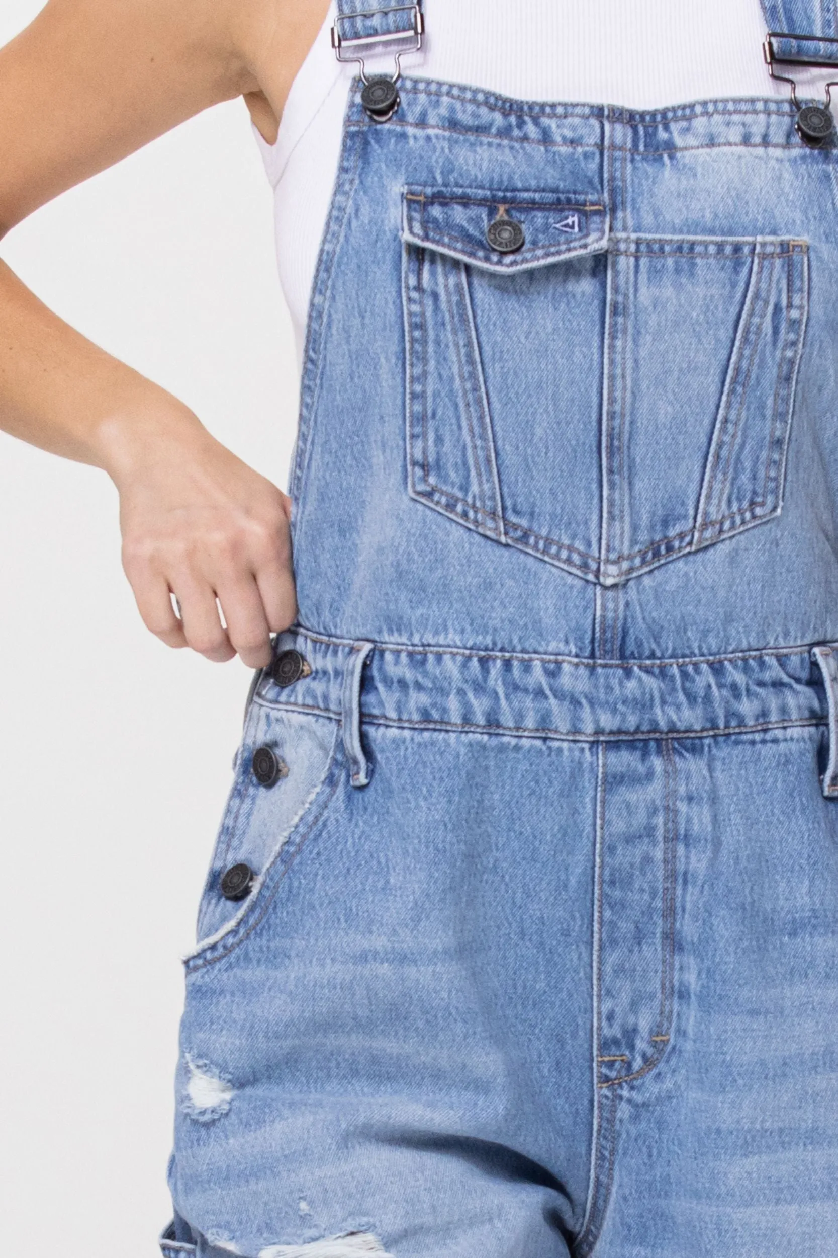 [Dylan] Medium Wash Baggy Overalls