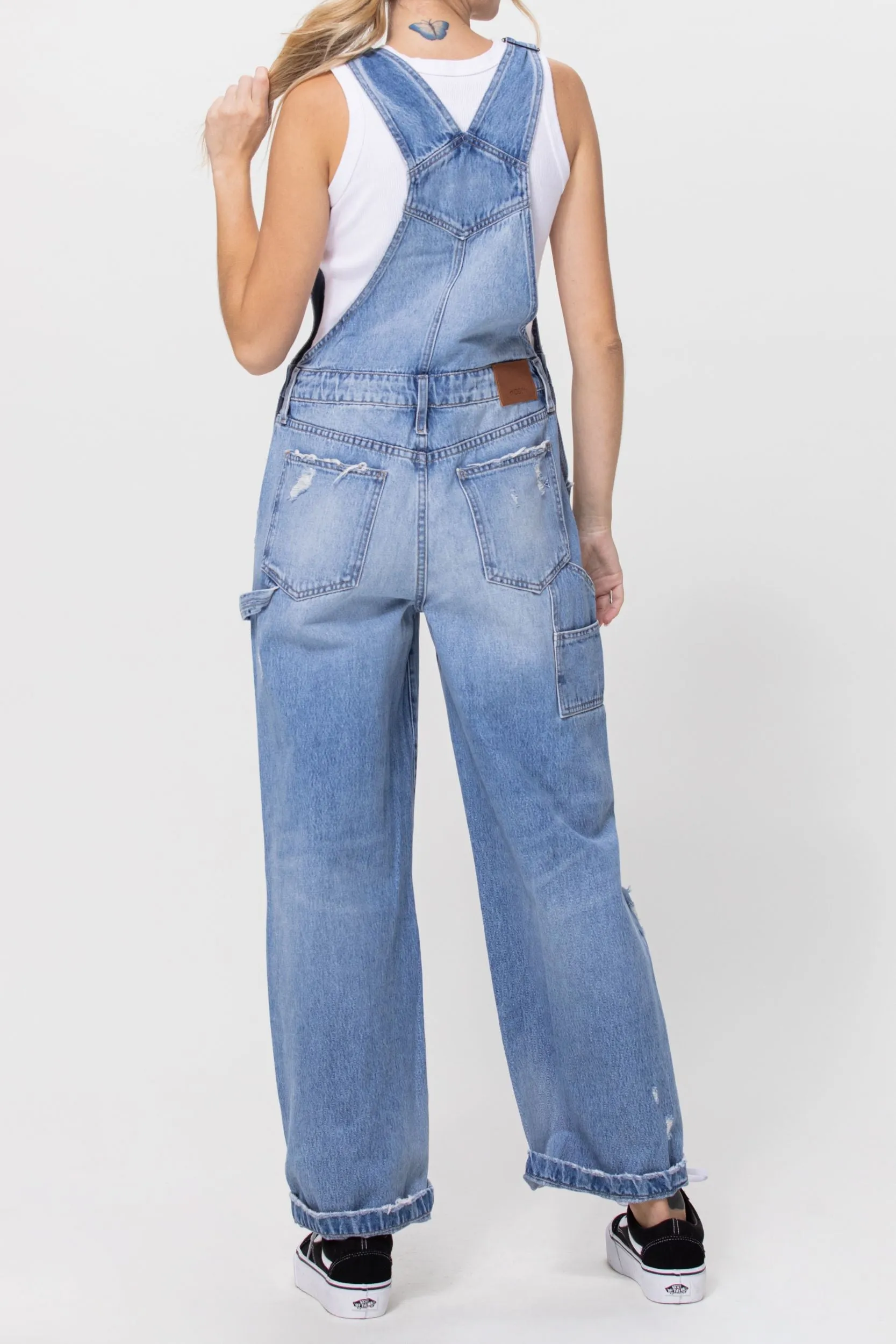 [Dylan] Medium Wash Baggy Overalls