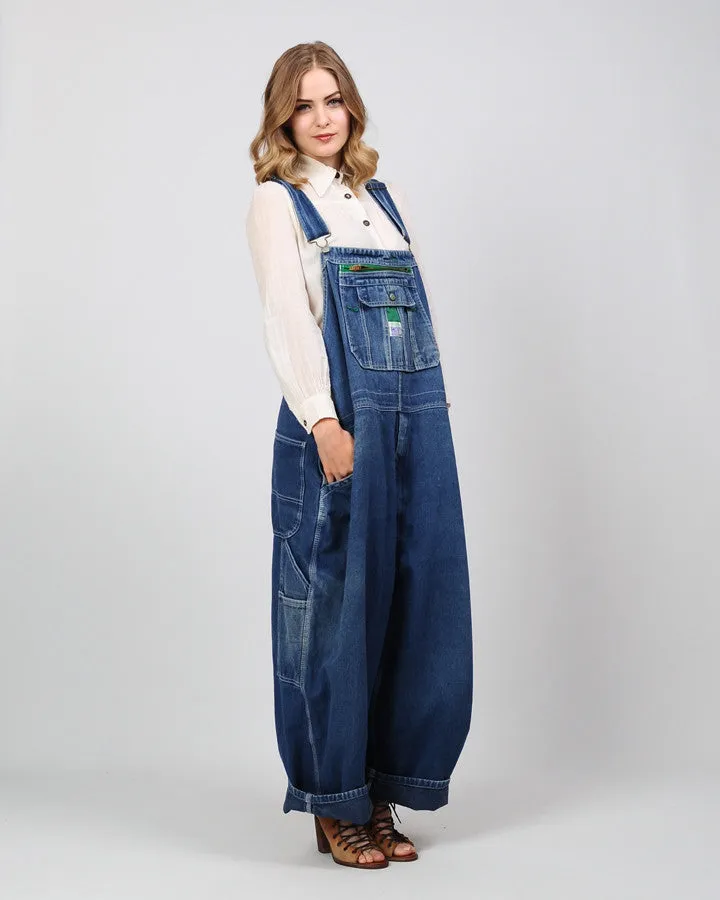 Faded Baggy Work Wear Overalls