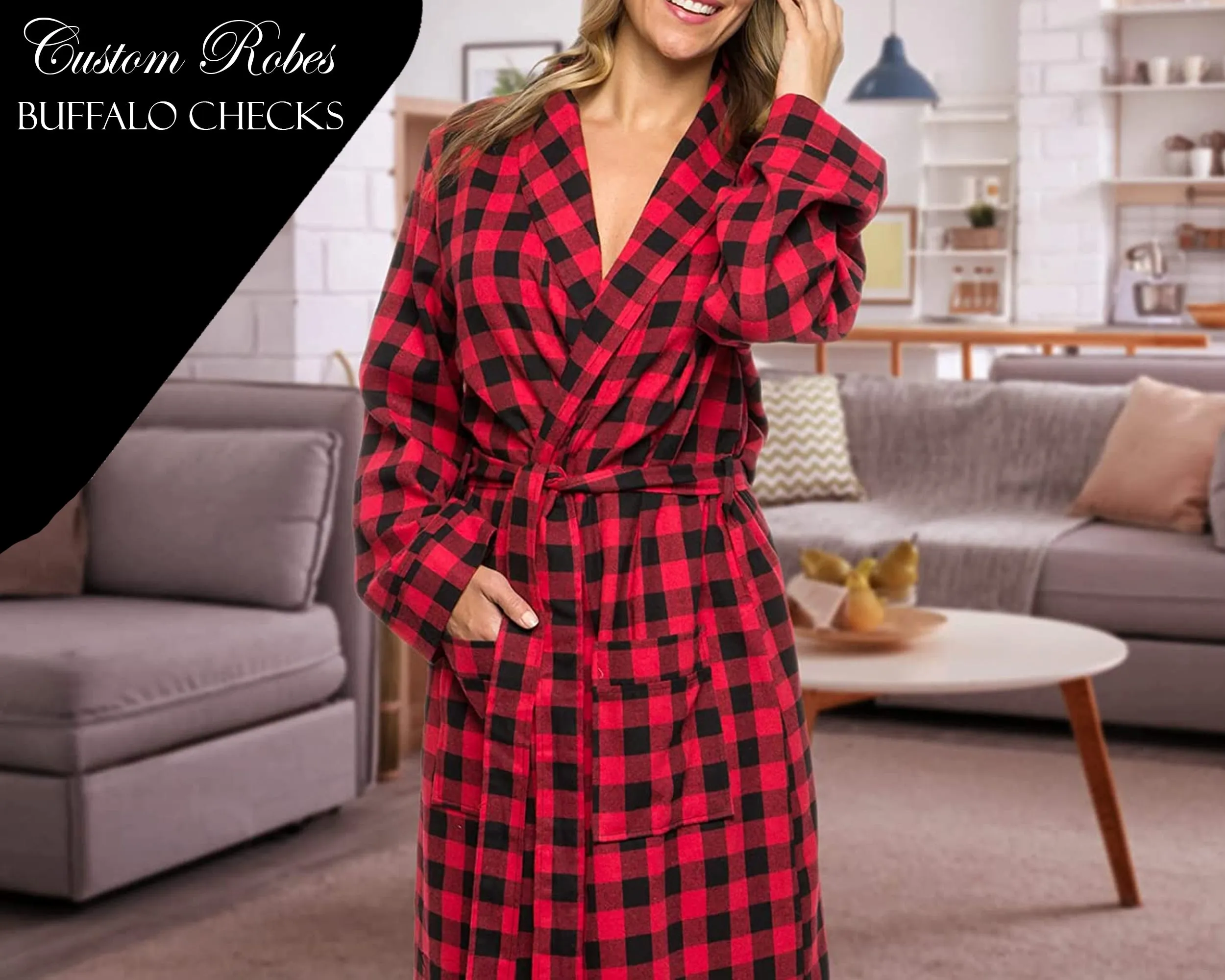 Flannel Checks Robe | Flannel Robes