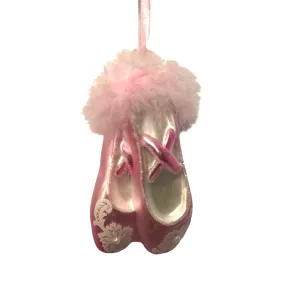 Kurt Adler Pink Ballet Slippers Glass Ornament