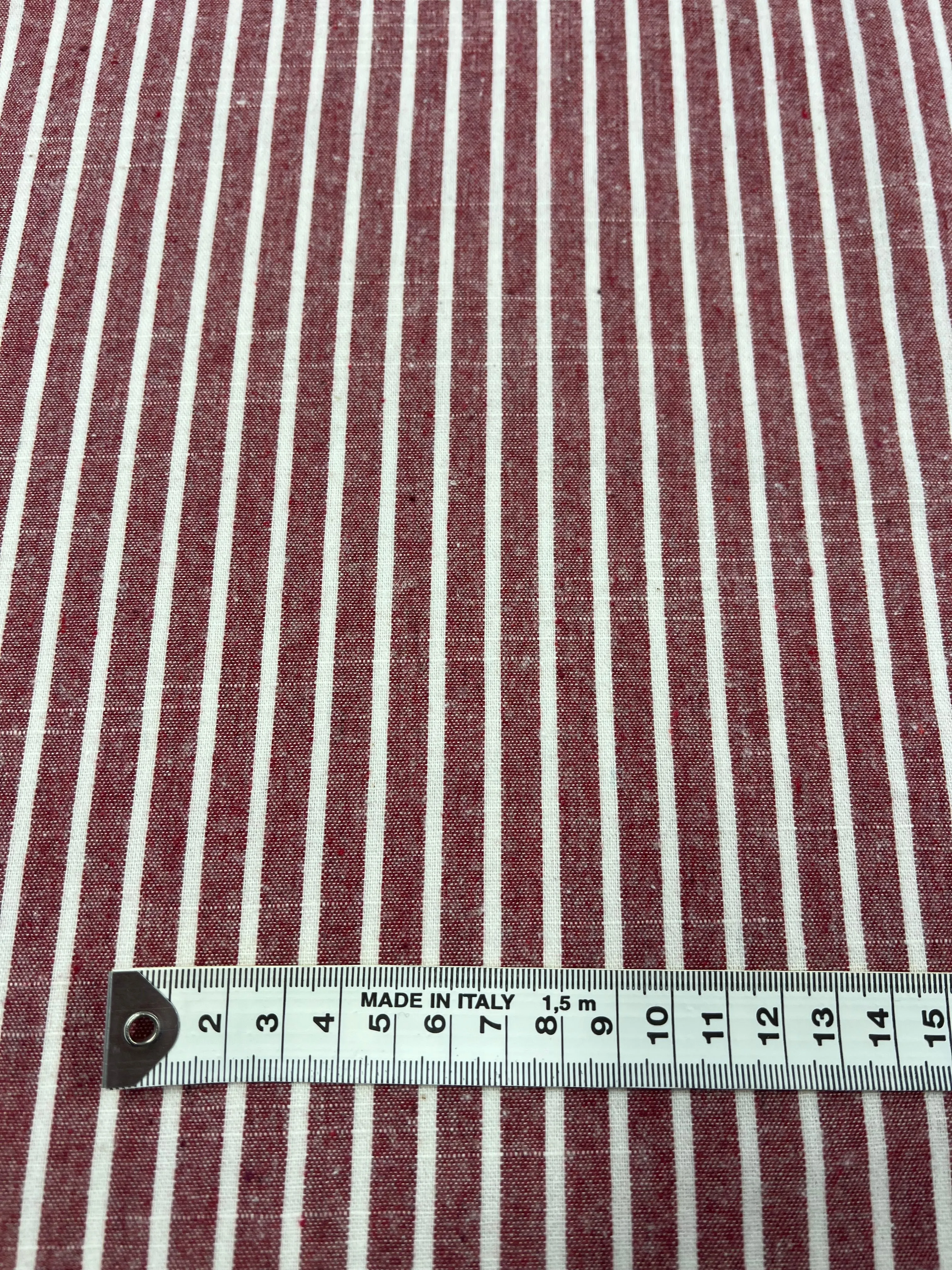 Linen Cotton - Earth Red Stripe - 145cm