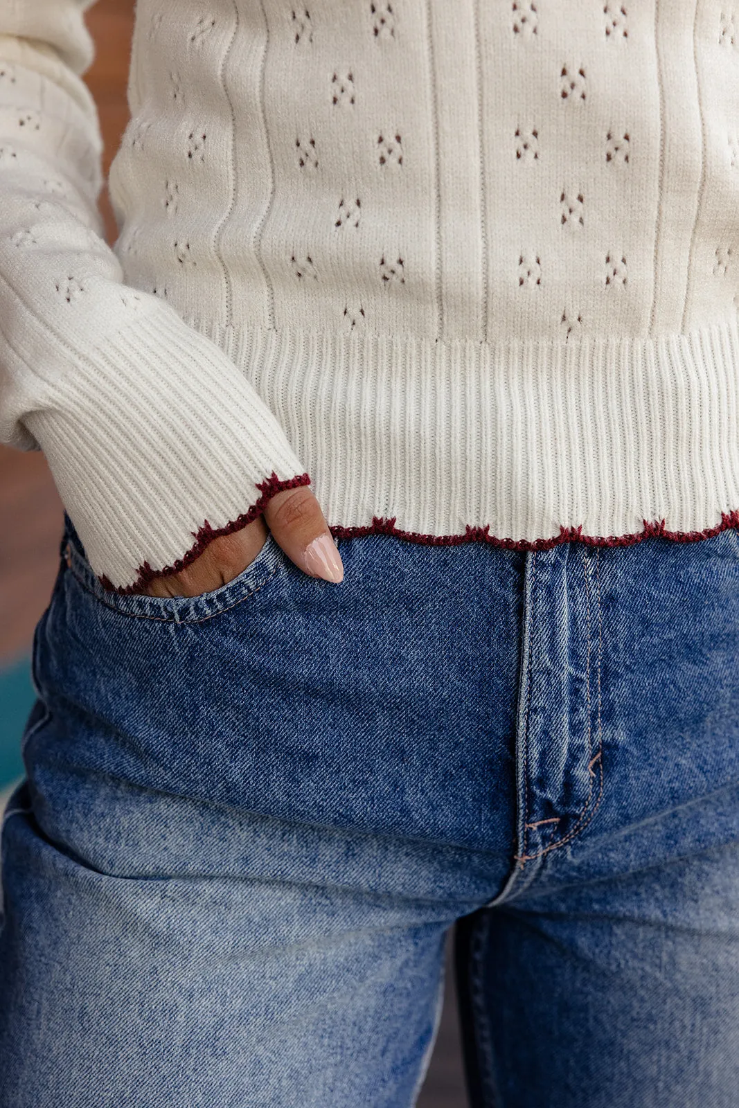 Lost in the Memory Scalloped Sweater