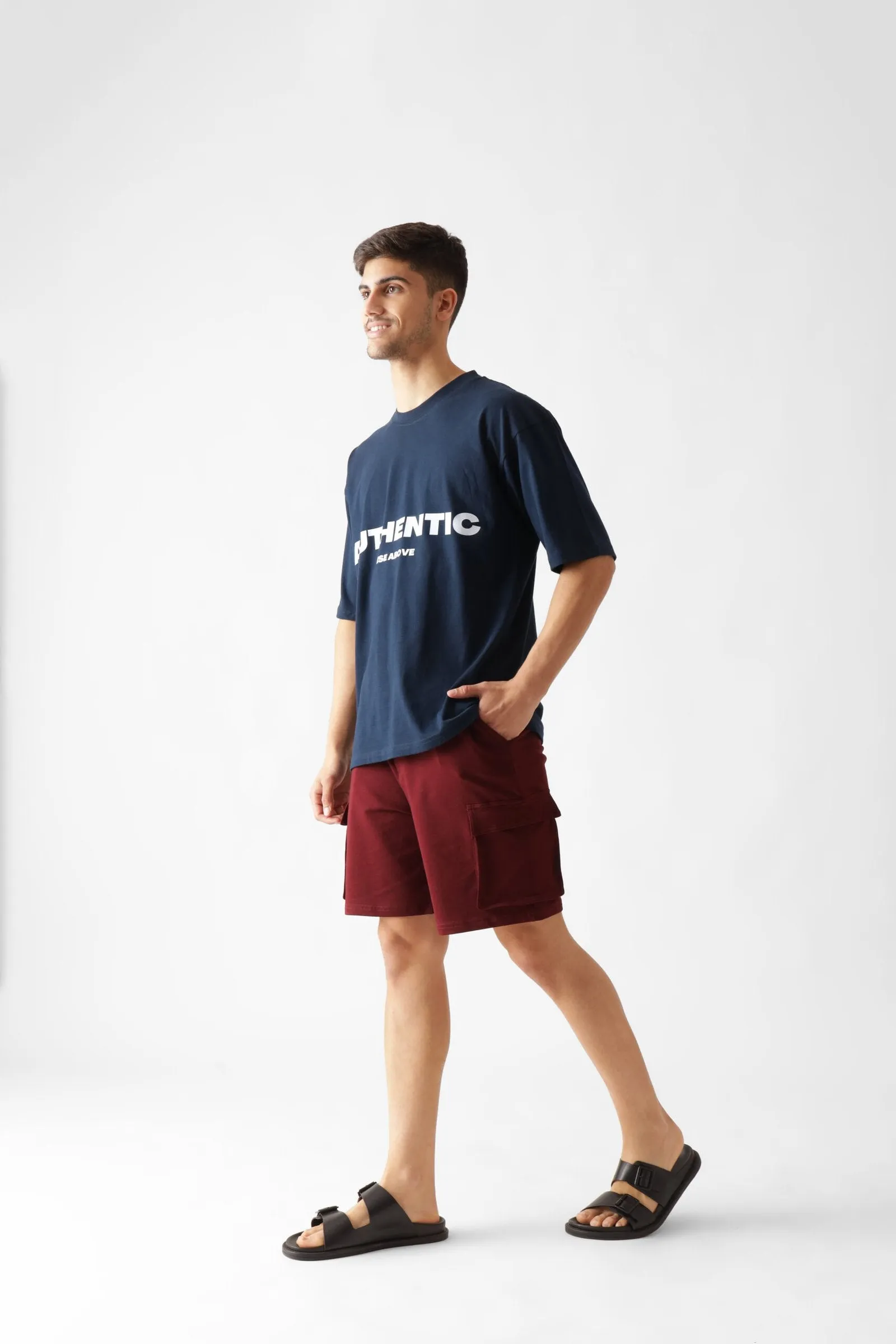 Maroon Cargo Shorts for Men