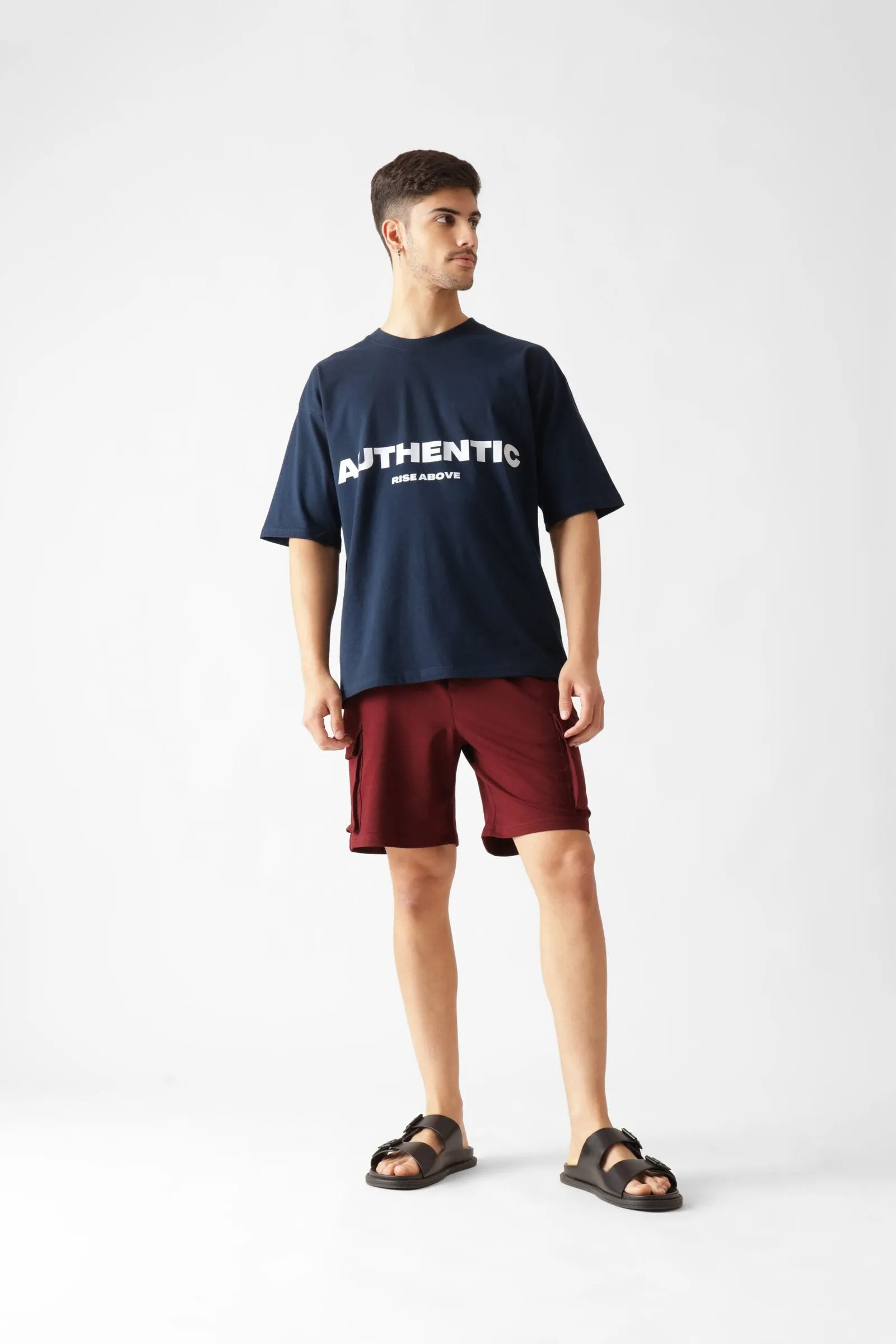 Maroon Cargo Shorts for Men