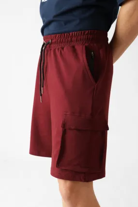 Maroon Cargo Shorts for Men