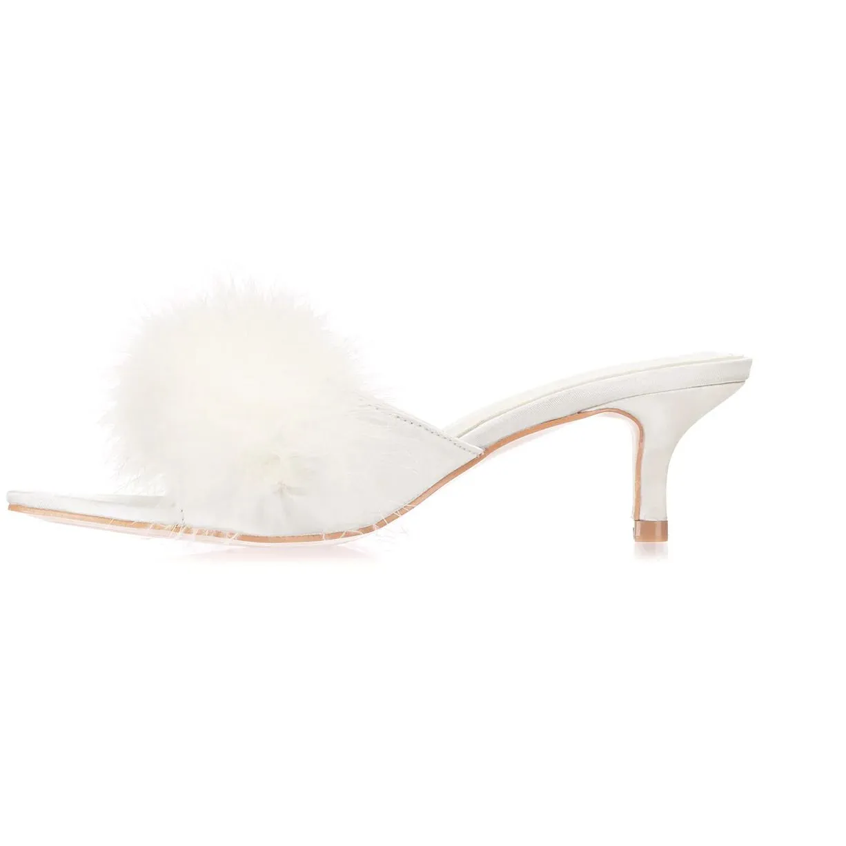 MeMoi Mona Marabou Slippers in White LOV8500