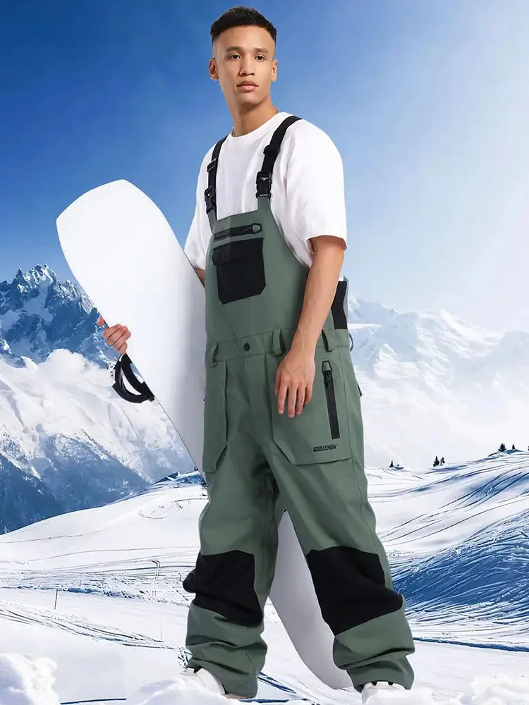 Men Ski Bibs Snowboard Pants Snow Bibs Overalls