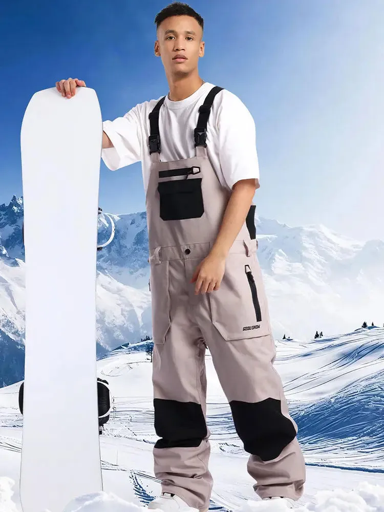 Men Ski Bibs Snowboard Pants Snow Bibs Overalls