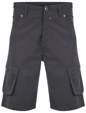 Men's  pockets to leg blue cargo shorts - Dissident