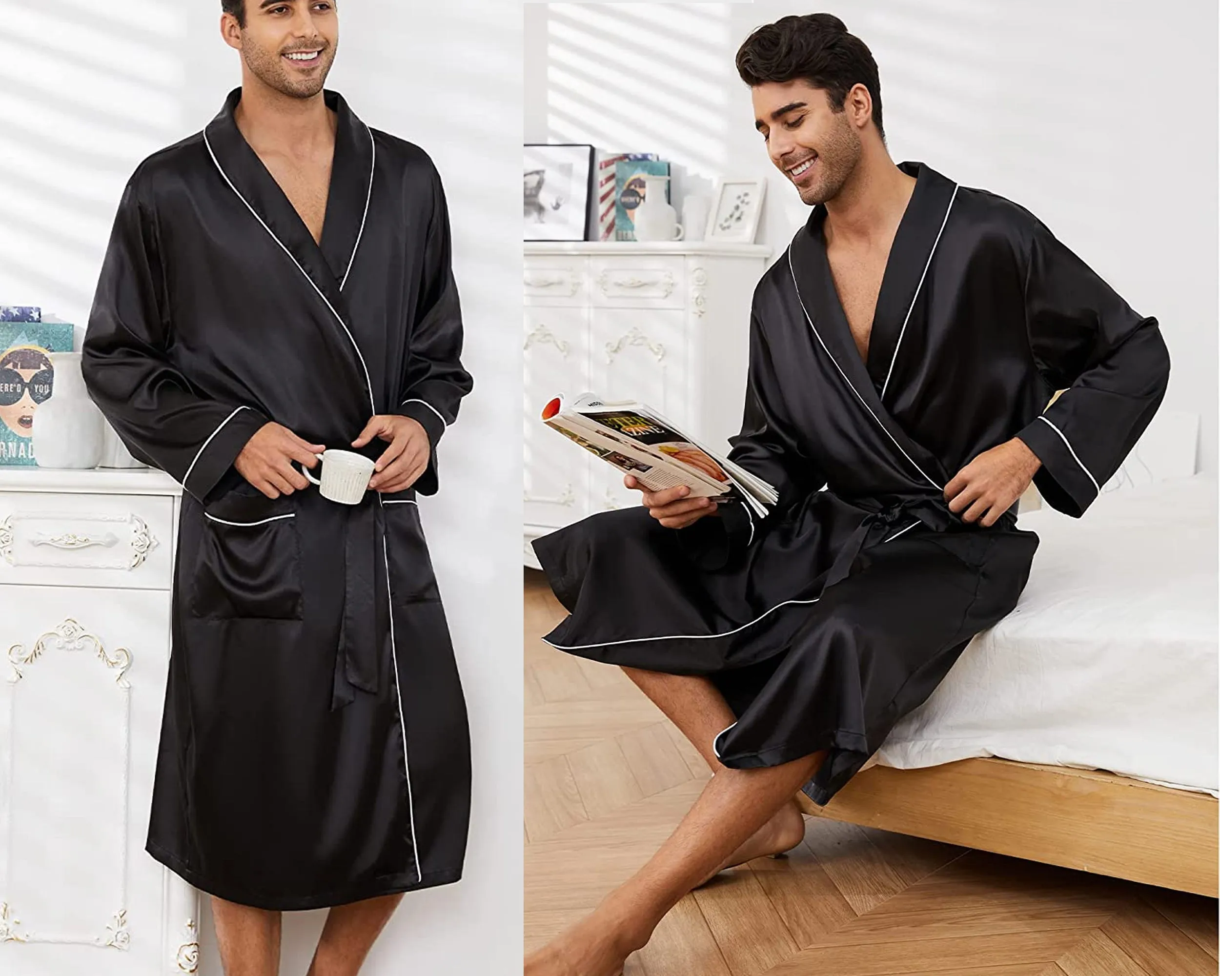 Mens Satin Robe