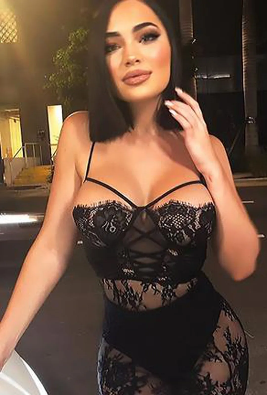 NAKESHA - LACE LINGERIE DRESS