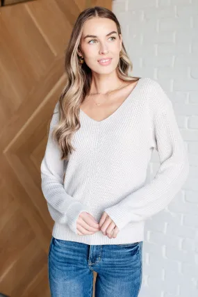 One Eleven North-Told You So Ribbed Knit V Neck Sweater