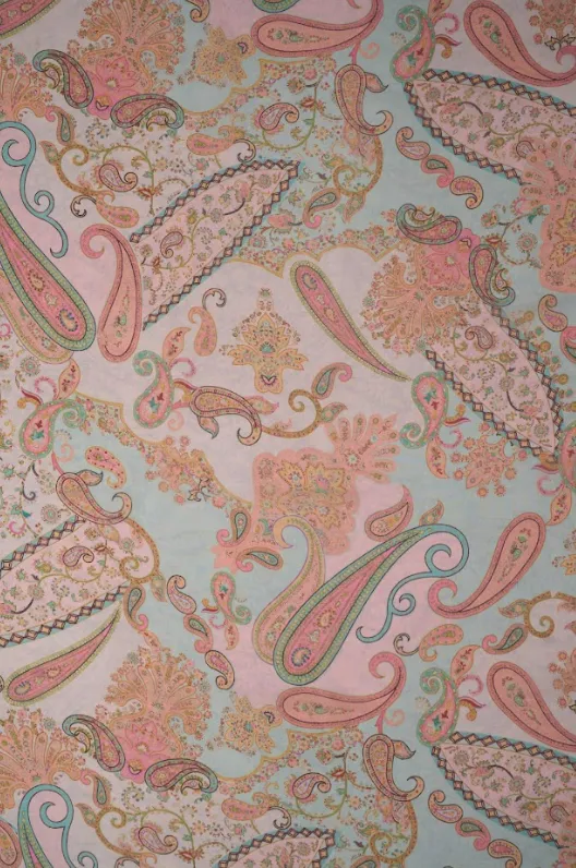 Pastel Color Paisley Digital Printed Twinkle Organza Fabric