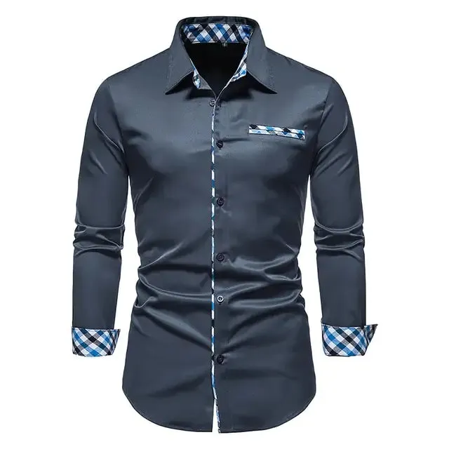 Patchwork Formal Shirts for Men