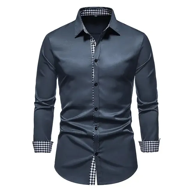 Patchwork Formal Shirts for Men