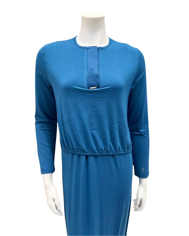 Plush PM Cobalt Blue Satin Accent Modal Nursing Nightgown