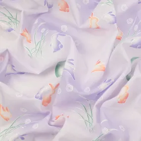 Printed Cotton Voile Design-78 Purple & Orange Rabbits