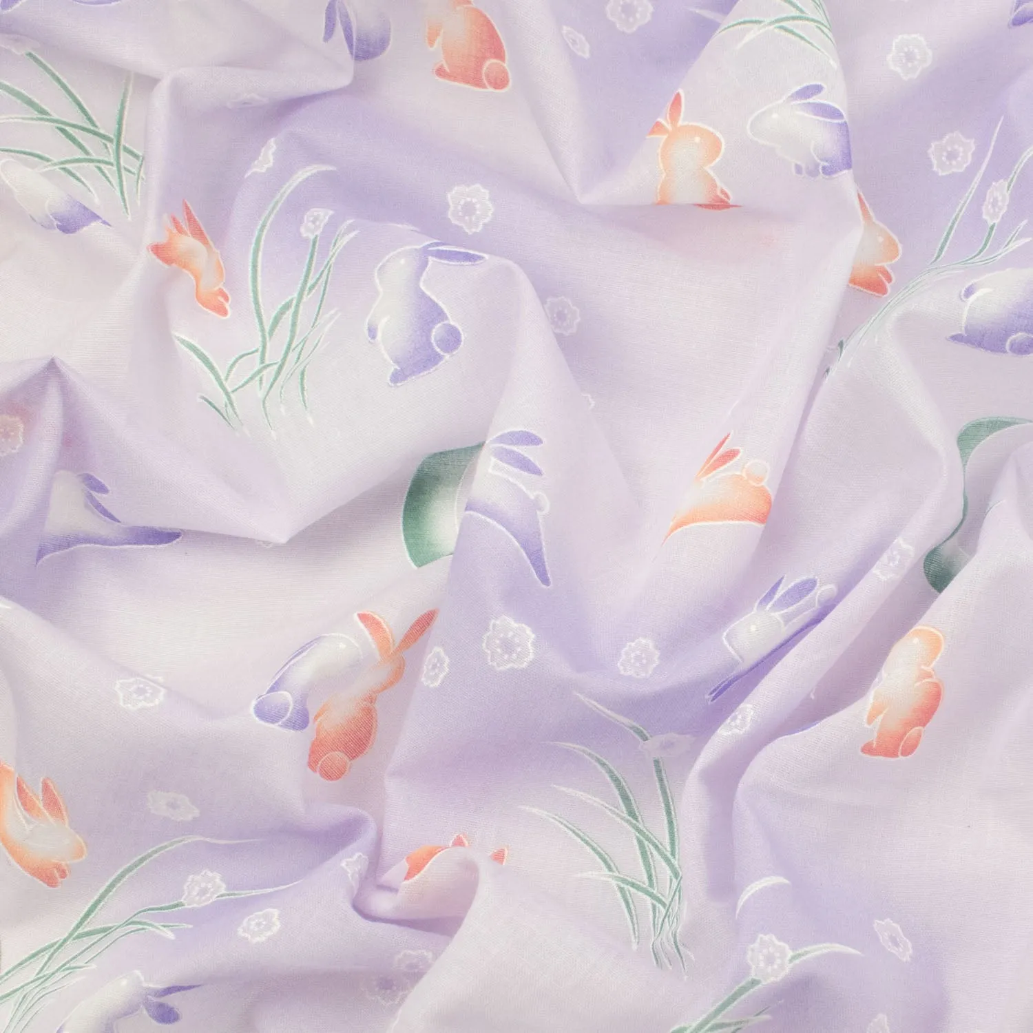 Printed Cotton Voile Design-78 Purple & Orange Rabbits